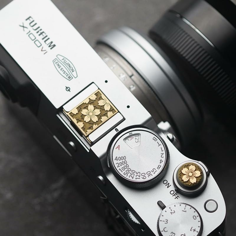 DBZZ Camera Metal Hot Shoe Cover Shutter Buttons Protector Set for Fujifilm XE4/XT5/XPRO2/XA7/X100V/X100F/XA5/XE3 (Shutter and hot Shoe) - Image 2